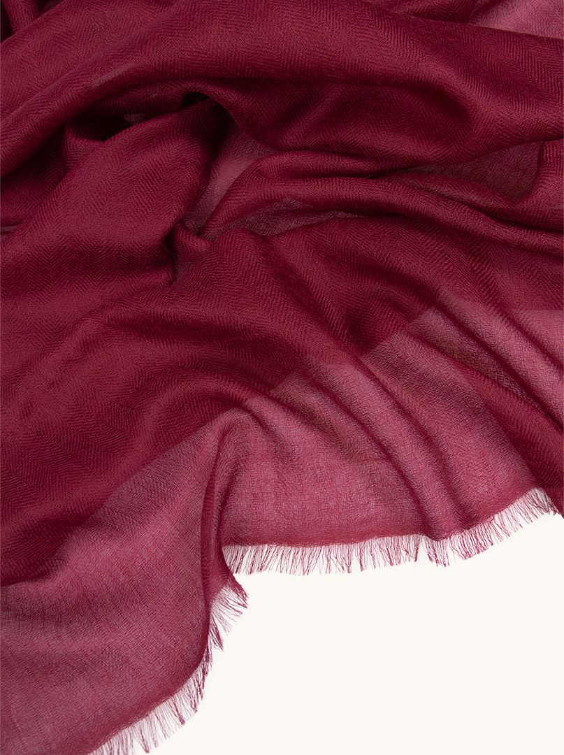 Ekskluzywny szal kaszmirowy w kolorze burgundowym 95 cm x 200 cm PREMIUM zdjęcie 2