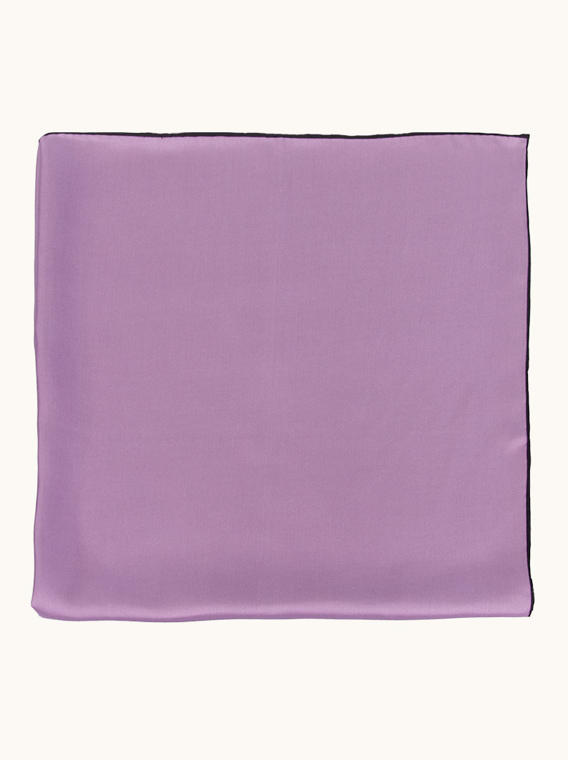 Apaszka 90 cm x 90 cm jedwabna ręcznie obszywana w kolorze fioletowym PREMIUM zdjęcie 2