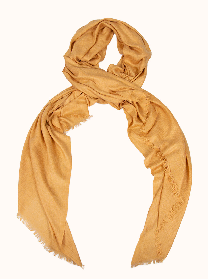 Light yellow viscose scarf, 80 cm x 180 cm image 1