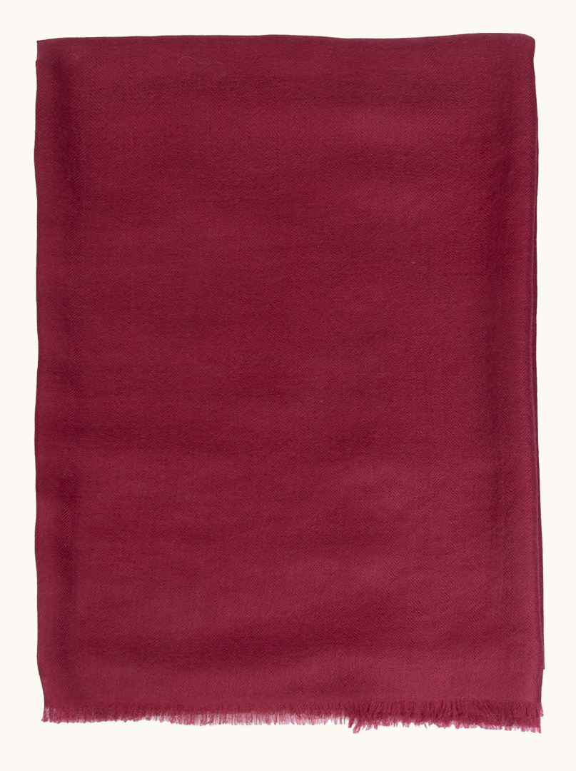 Ekskluzywny szal kaszmirowy w kolorze burgundowym 95 cm x 200 cm PREMIUM zdjęcie 4