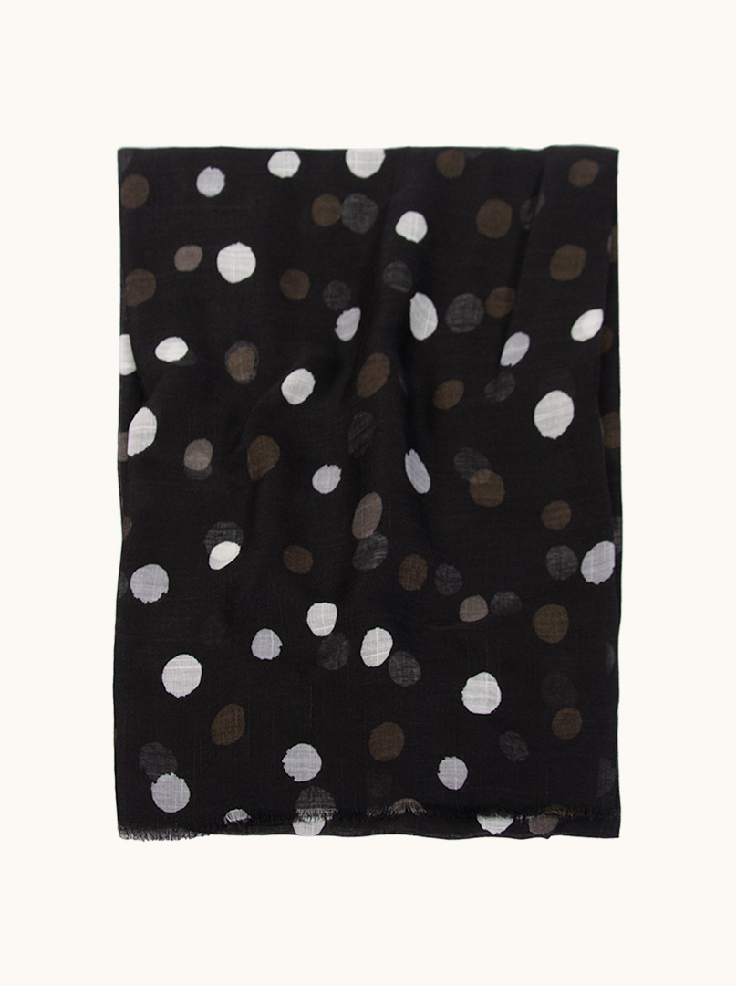 Pareo czarne w białe grochy cm x 160 cm zdjęcie 4