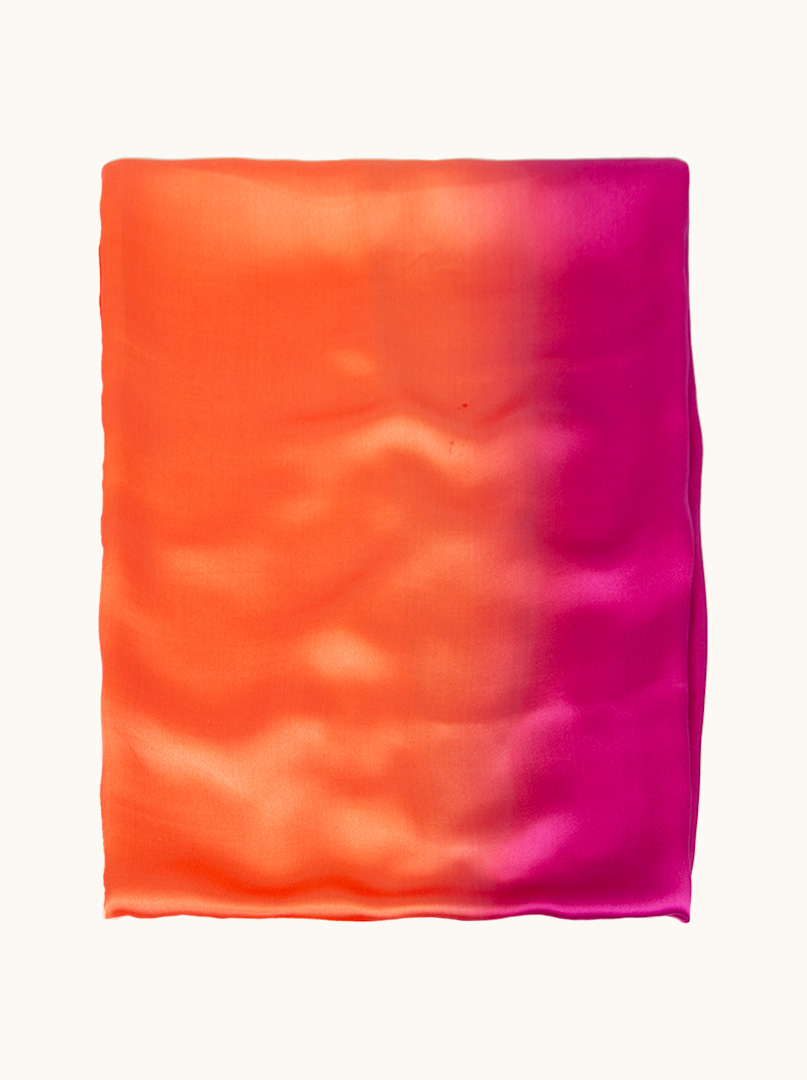 Szal jedwabny cieniowany fuksja-pomarańcza 55 cm x 175 cm zdjęcie 3
