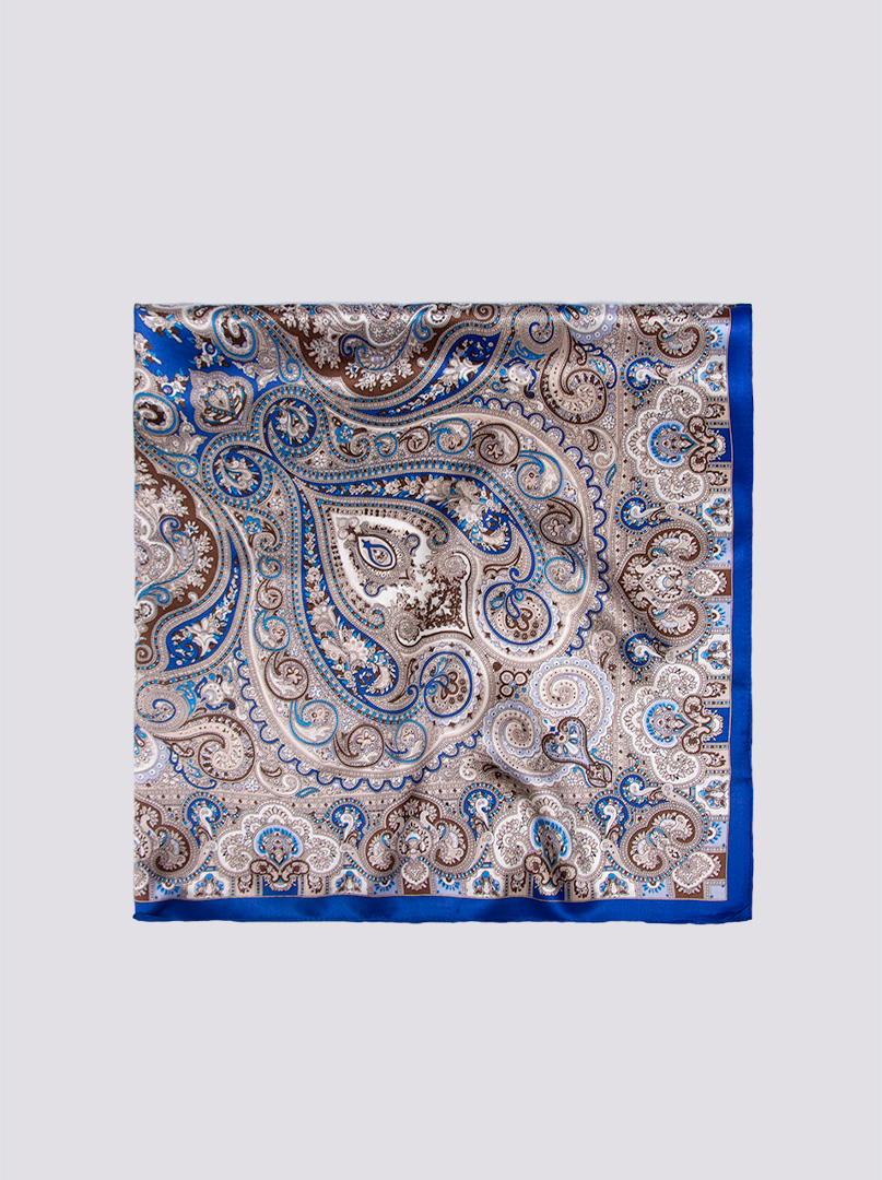 Apaszka jedwabna 86x88 cm w orientalne wzory zdjęcie 3
