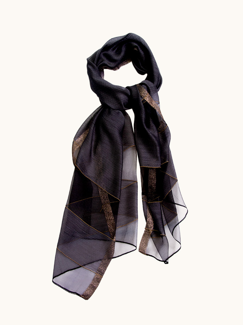 Scarf with gold image 1