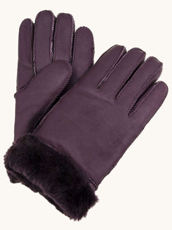 Ciepłe skórzane rękawiczki z futerkiem rozmiar L - Allora zdjęcie 1