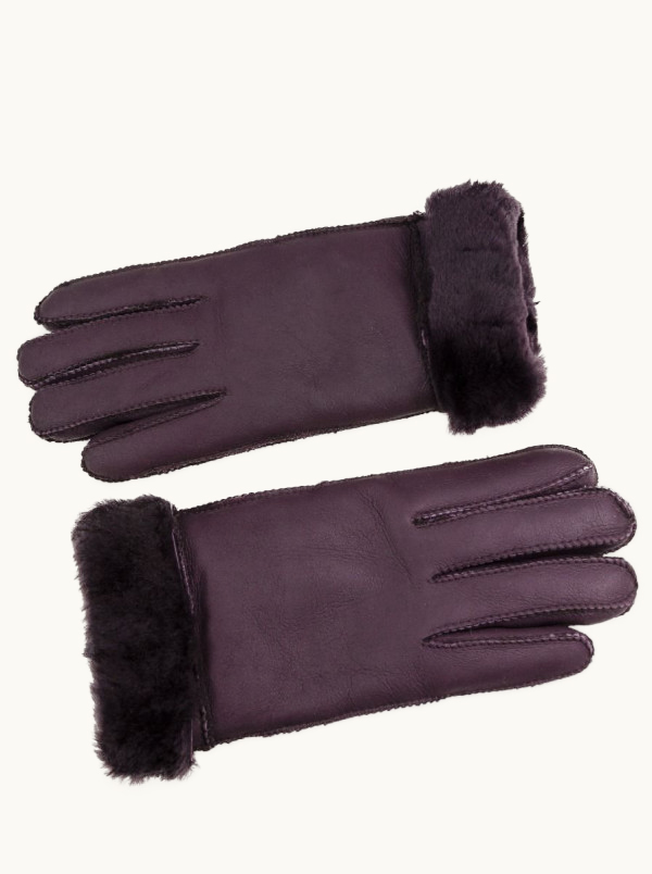 Ciepłe skórzane rękawiczki z futerkiem rozmiar L - Allora zdjęcie 2