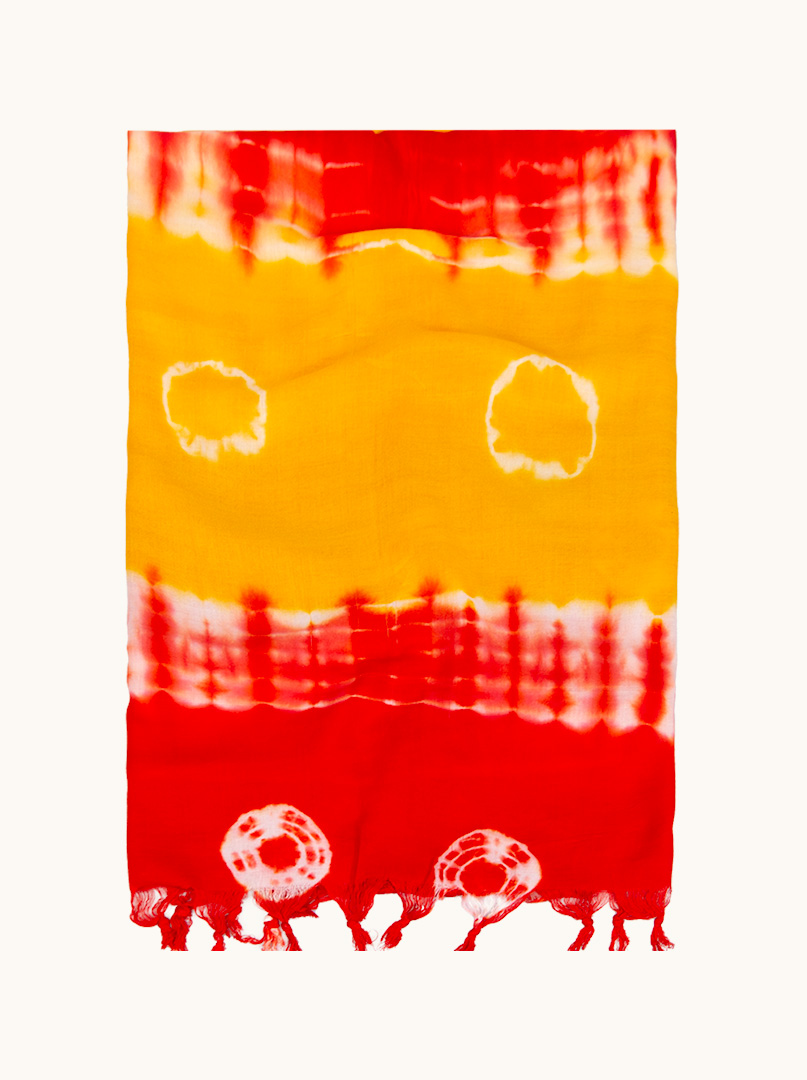 Pareo czerwone w pomarańczowe  wzory 100 cm x 180 cm zdjęcie 3