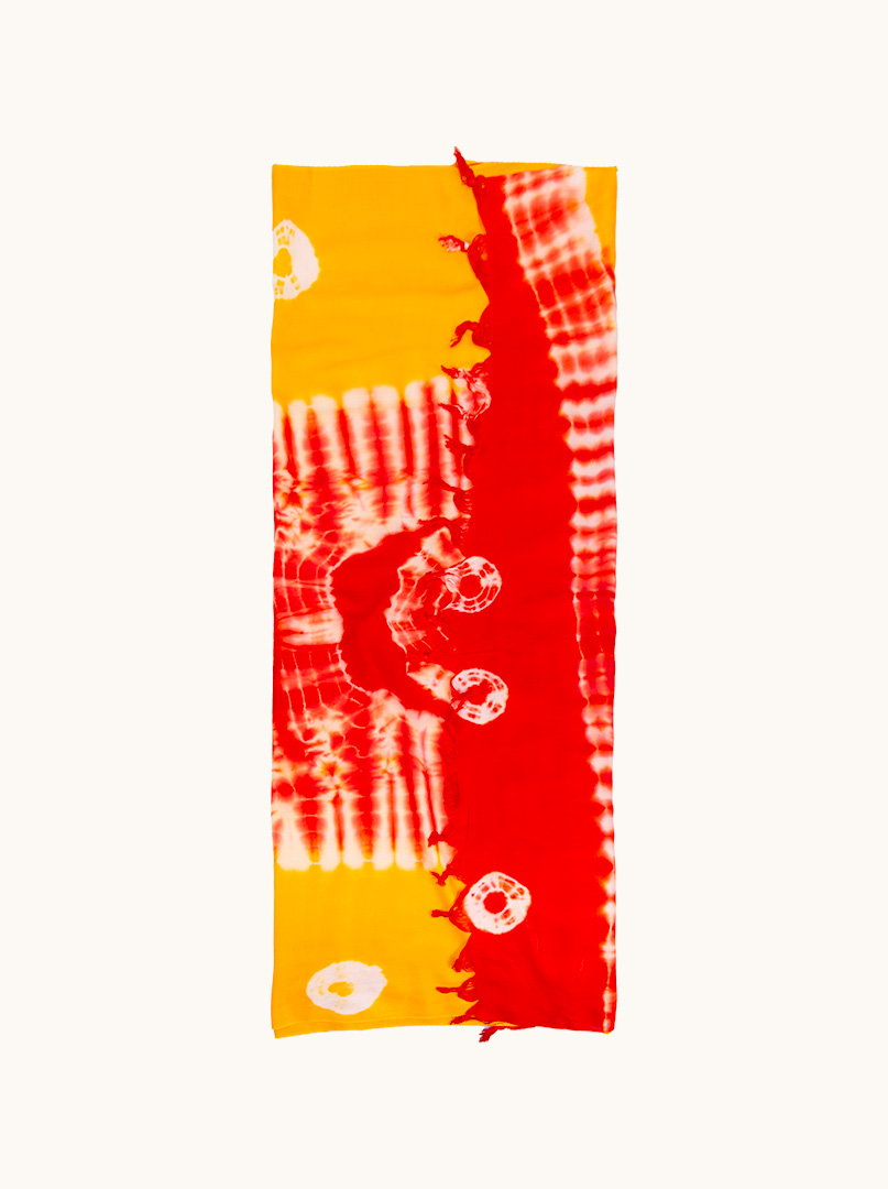 Pareo czerwone w pomarańczowe  wzory 100 cm x 180 cm zdjęcie 4