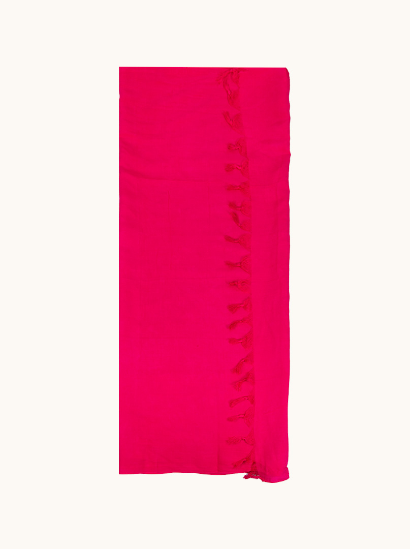 Pareo malinowe z frędzlami 100 cm x 180 cm zdjęcie 4