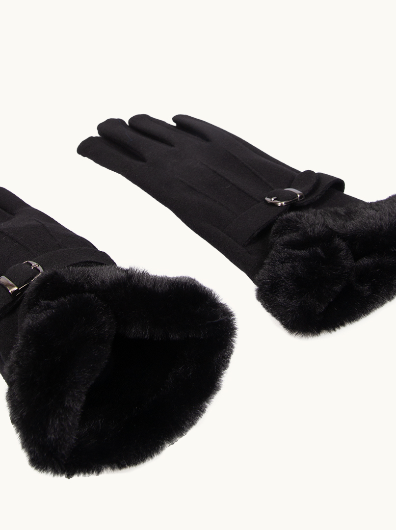 Czarne  dzianinowe rękawiczki z funkcją dotykową once size zdjęcie 3