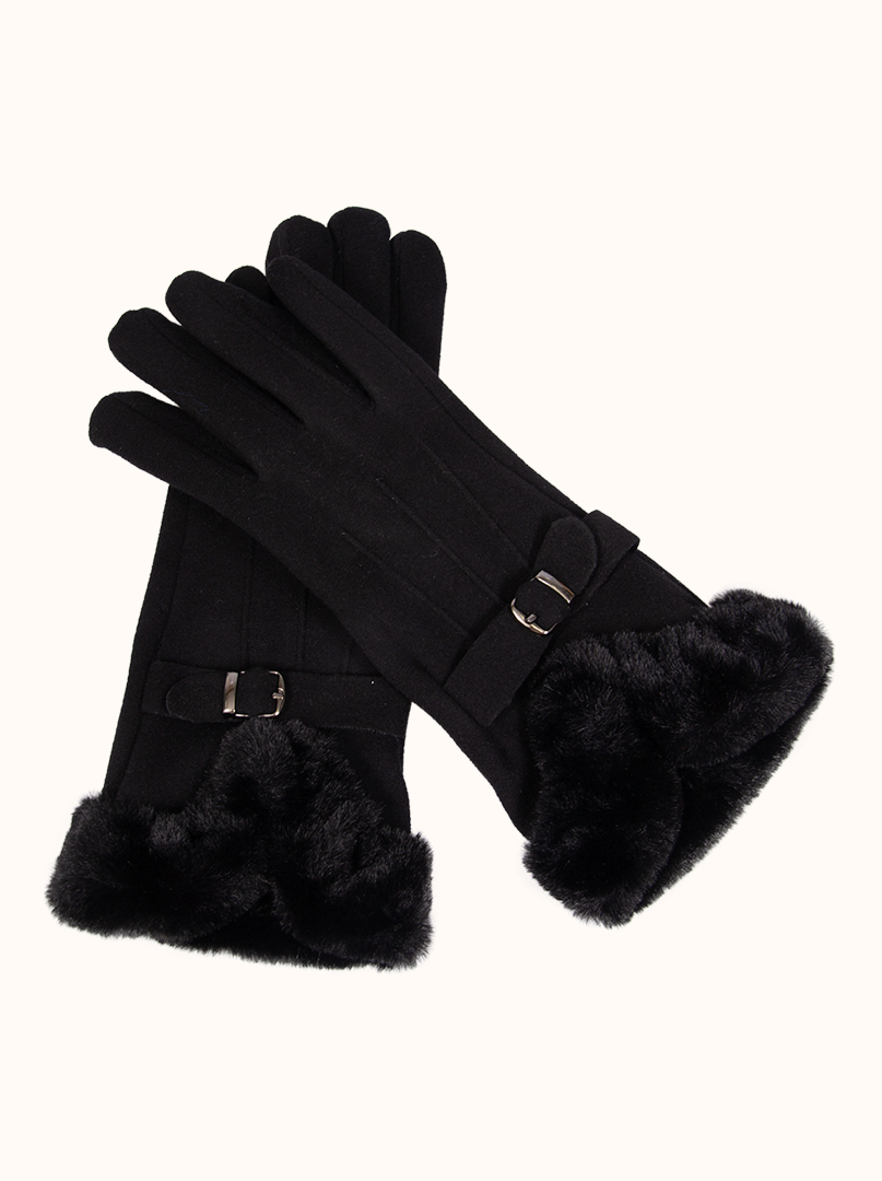 Czarne  dzianinowe rękawiczki z funkcją dotykową once size zdjęcie 2