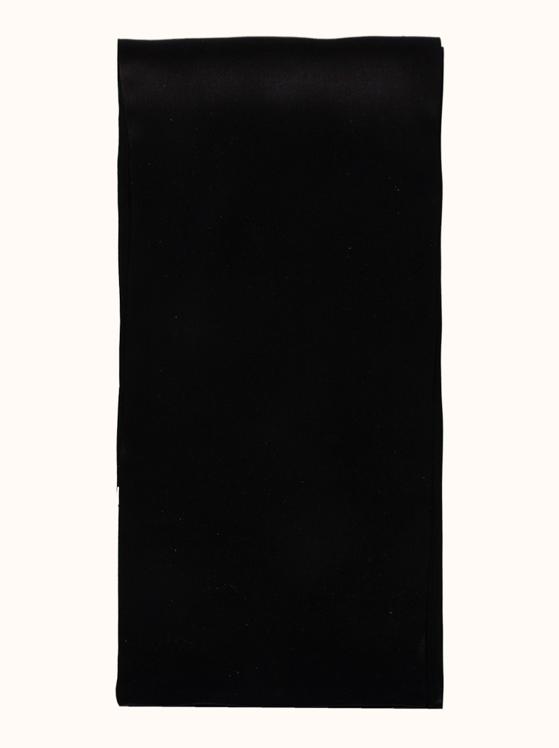 Dwustronny czarny wąski szal z podwójnego jedwabiu   16x145cm zdjęcie 4