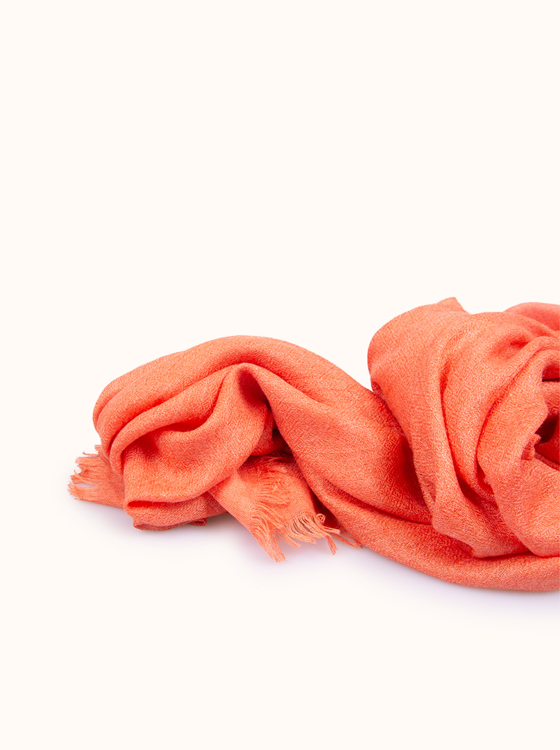 Light orange viscose scarf, 80 cm x 180 cm image 2