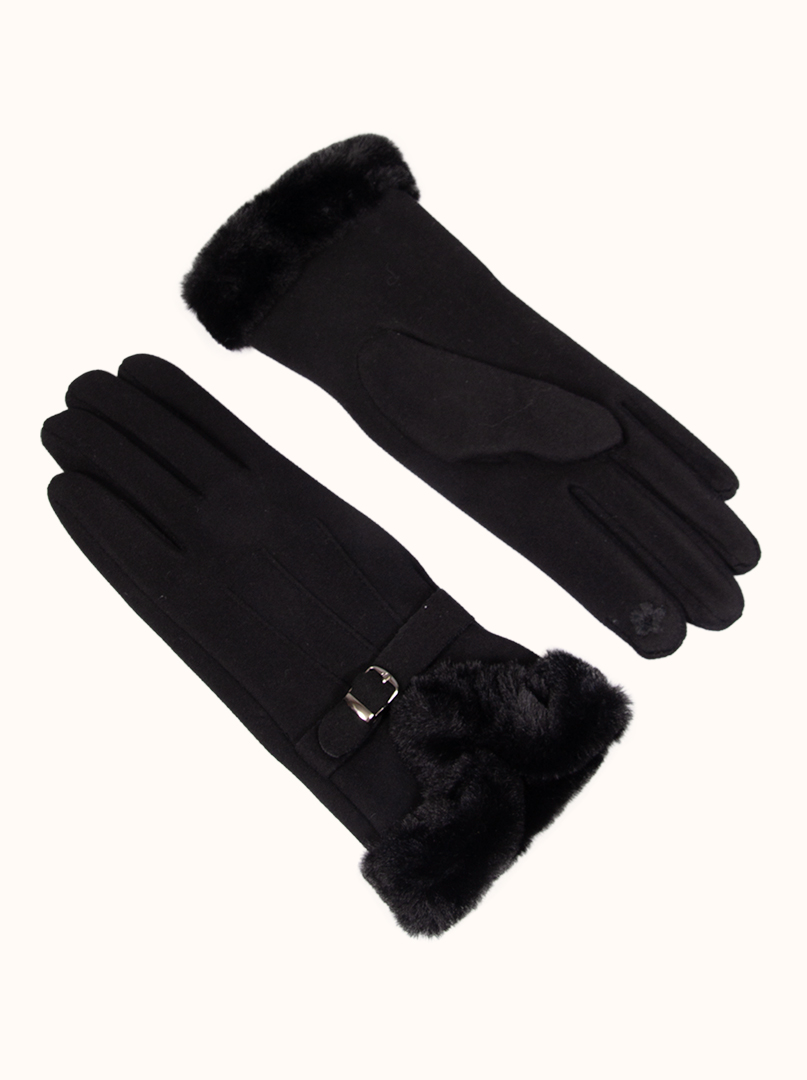 Czarne  dzianinowe rękawiczki z funkcją dotykową once size zdjęcie 4