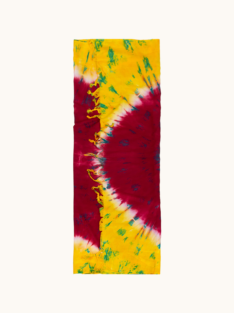 Pareo bordowe w żółte  wzory 100 cm x 180 cm zdjęcie 4