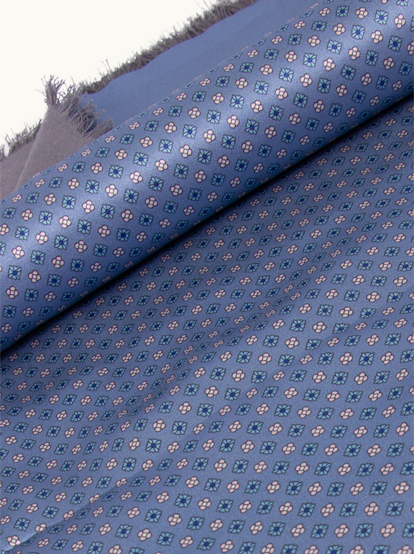 Ekskluzywny męski szal błękitny we wzory- jedwabny 26 cm x 168 cm zdjęcie 2