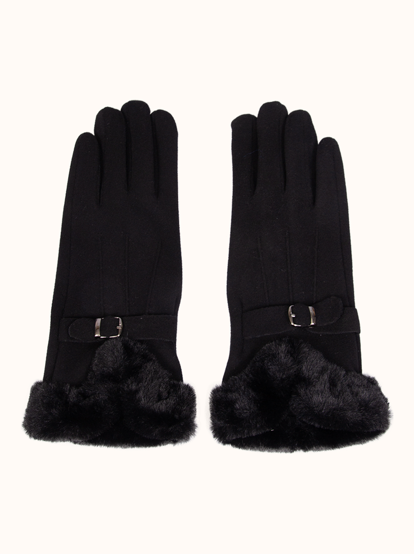 Czarne  dzianinowe rękawiczki z funkcją dotykową once size zdjęcie 1