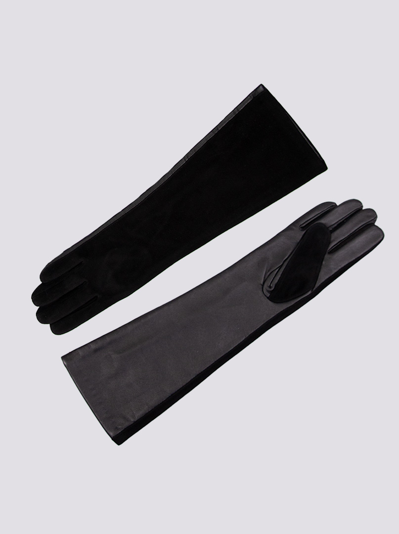 Rękawiczki długie skórzane z zamszem PREMIUM zdjęcie 4