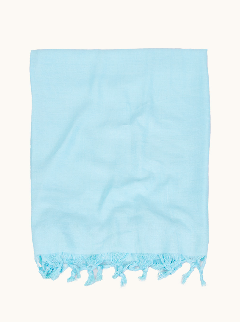 Pareo błękitne z frędzlami 100 cm x 180 cm zdjęcie 3