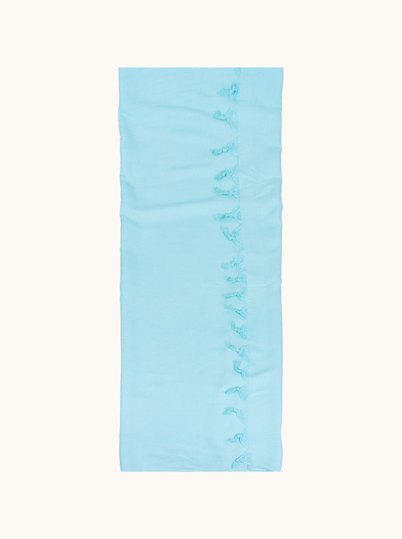 Pareo błękitne z frędzlami 100 cm x 180 cm zdjęcie 4