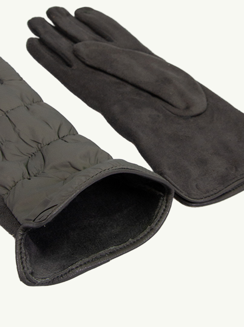 Rękawiczki szare dzianinowe pikowane zdjęcie 3
