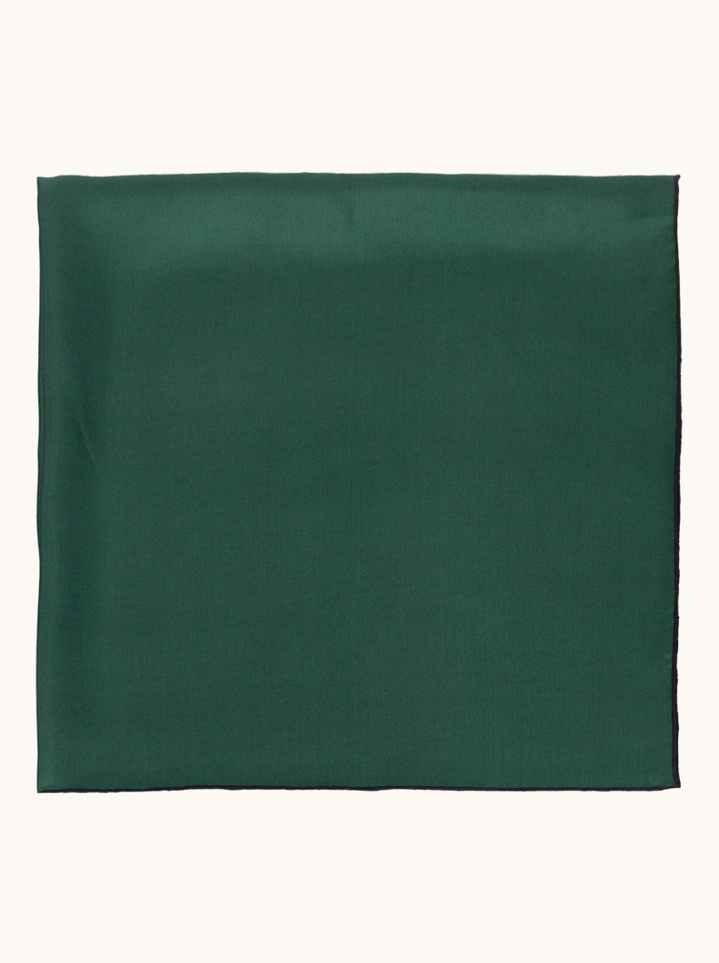 Apaszka 90 cm x 90 cm jedwabna ręcznie obszywana w kolorze zielonym PREMIUM zdjęcie 2