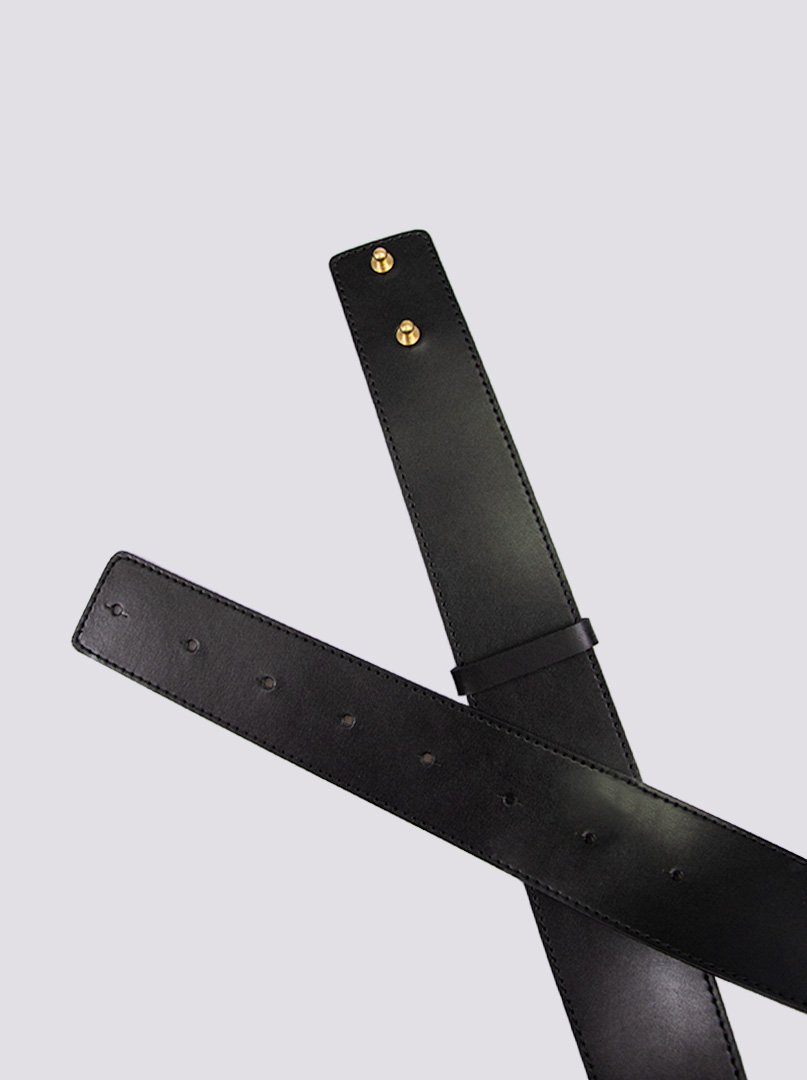 Pasek czarny z przywieszką w kształcie kółka LuAna zdjęcie 3
