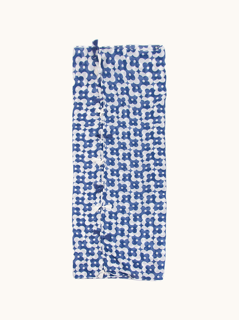 Pareo niebieskie z motywem kwiatowym 80 cm x 160 cm zdjęcie 3