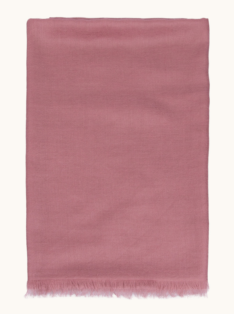 Ekskluzywny szal kaszmirowy w kolorze różowym 95 cm x 200 cm PREMIUM zdjęcie 3