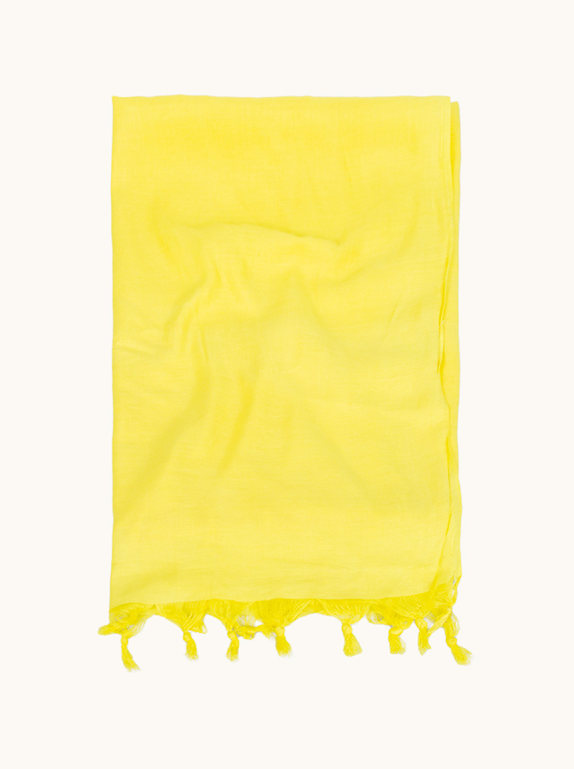 Pareo żółte z frędzlami 100 cm x 180 cm zdjęcie 3