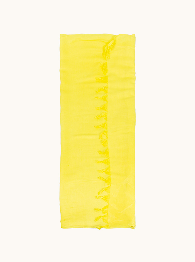 Pareo żółte z frędzlami 100 cm x 180 cm zdjęcie 4