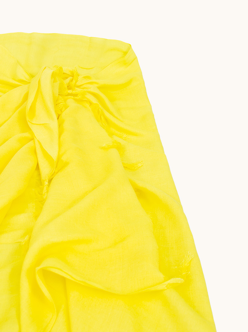 Pareo żółte z frędzlami 100 cm x 180 cm zdjęcie 2