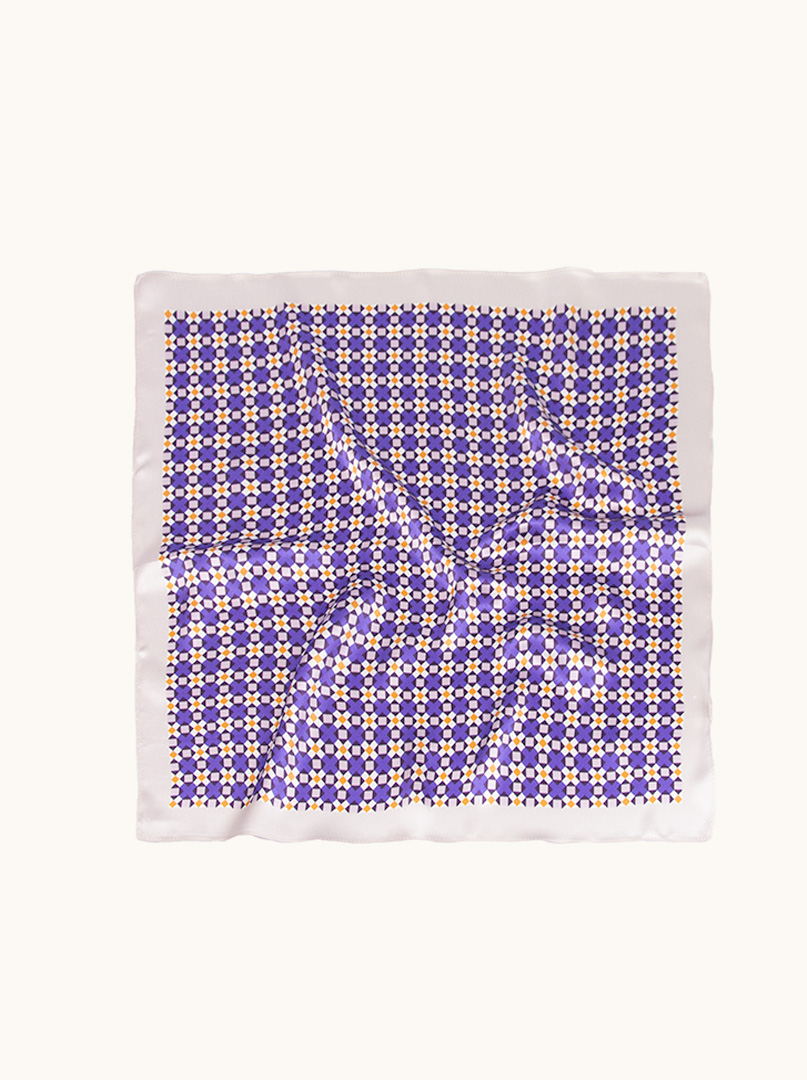 Mała apaszka jedwabna gawroszka w mozaikę 53x53 cm zdjęcie 4