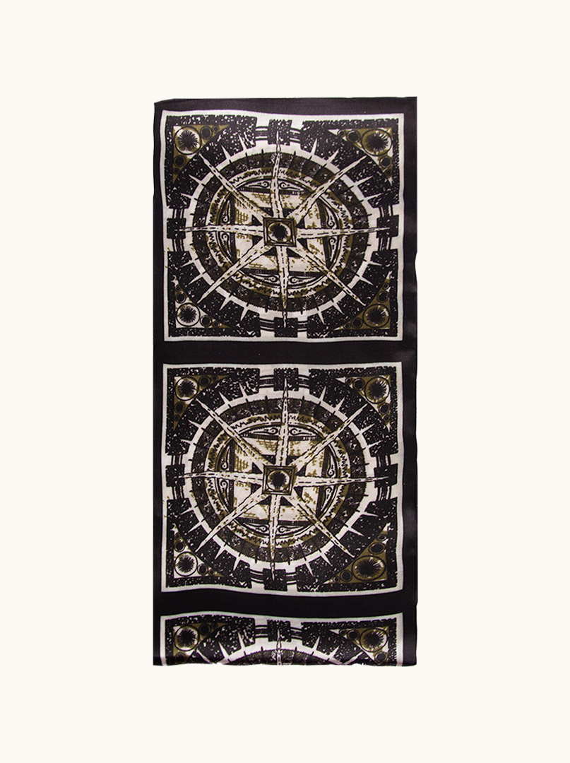 Dwustronny Szal jedwabny z motywem wzorów 15cm x 150cm - Allora zdjęcie 3