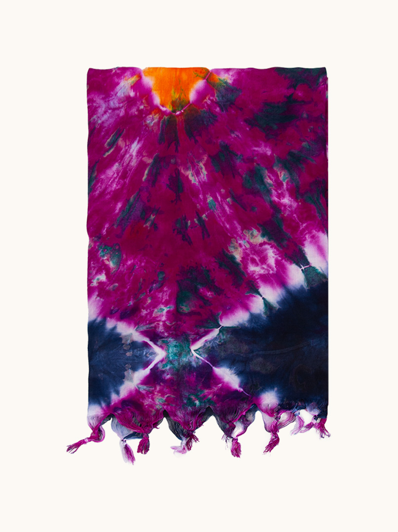 Pareo fioletowe we wzory 100 cm x 180 cm zdjęcie 3