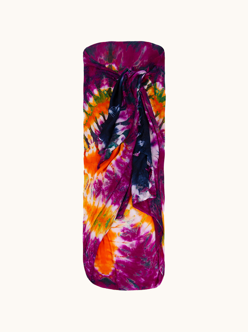 Pareo fioletowe we wzory 100 cm x 180 cm zdjęcie 1