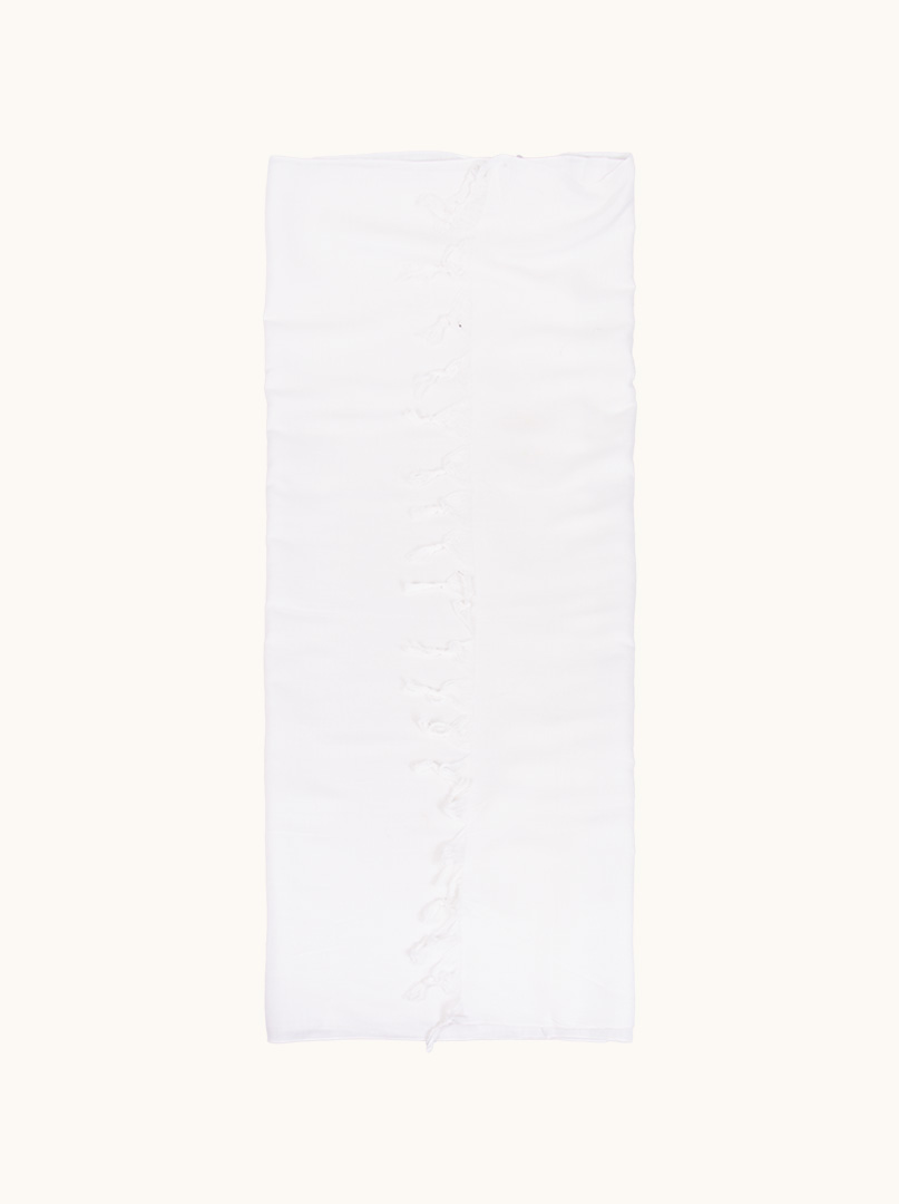 Pareo białe z frędzlami 100 cm x 180 cm zdjęcie 4