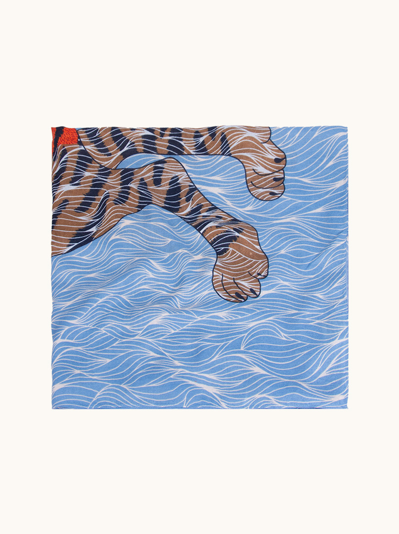 Lekki szal z wiskozy z motywem tygrysa 80 cm x 180 cm zdjęcie 3