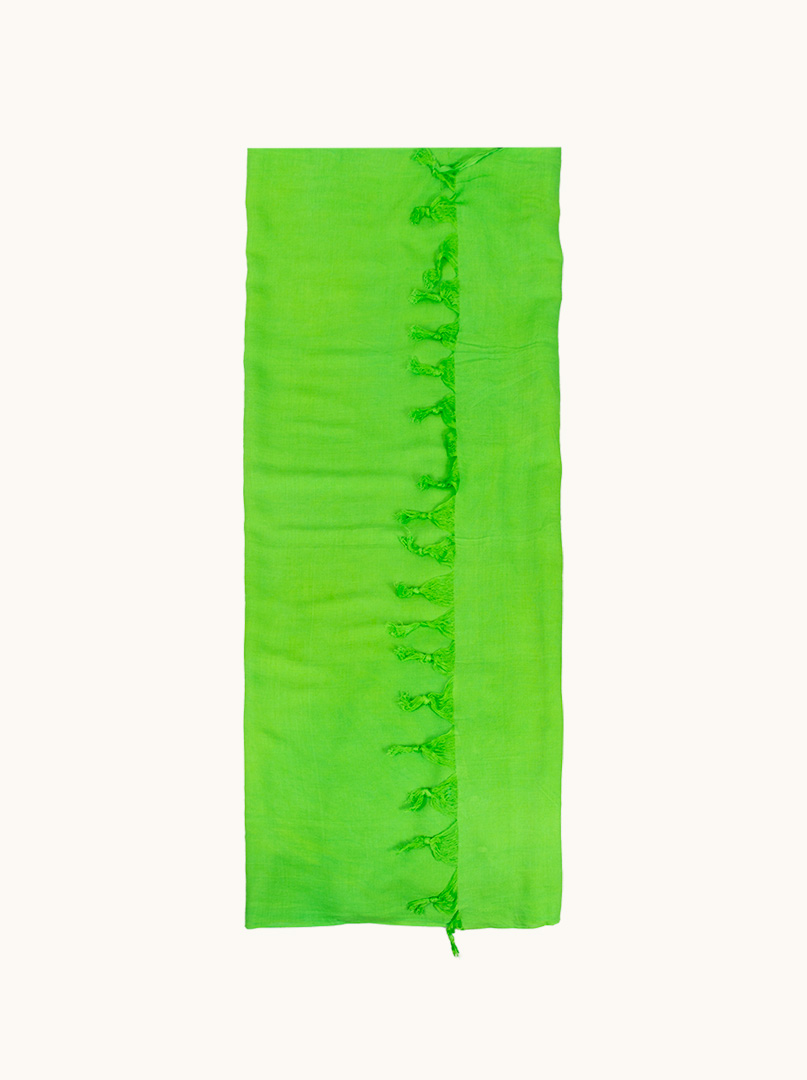 Pareo zielone z frędzlami 100 cm x 180 cm zdjęcie 4