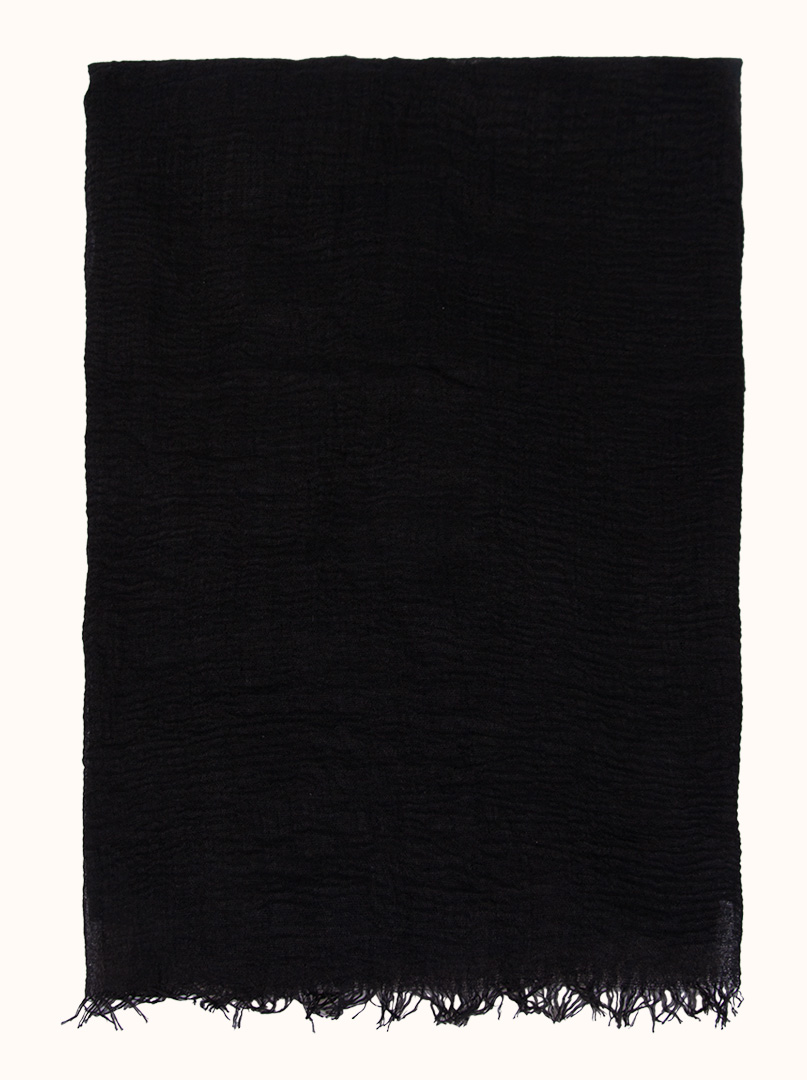 Lekki czarny szal 90 x 190 cm zdjęcie 2