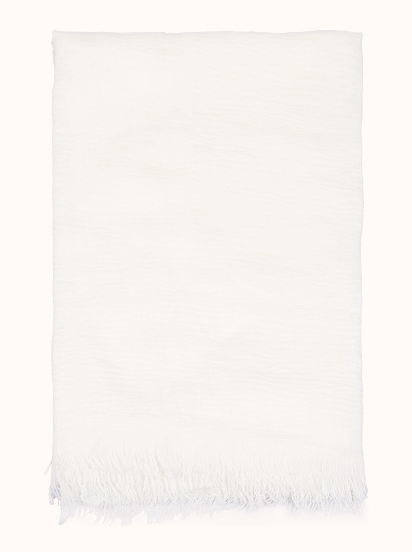 Lekki biały szal 90 x 190 cm zdjęcie 2