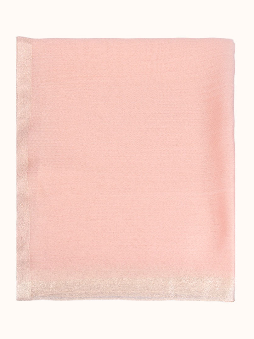 Pink formal scarf with gold trim, 65 cm x 185 cm image 2