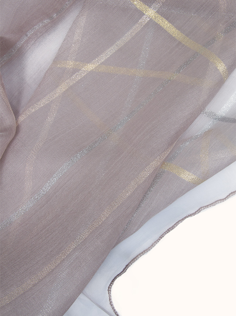 Beige formal scarf with gold trim, 65 cm x 185 cm image 4
