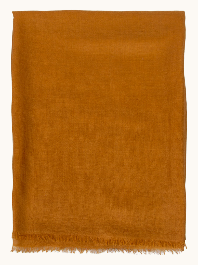 Exclusive orange cashmere scarf 95 cm x 200 cm PREMIUM image 3