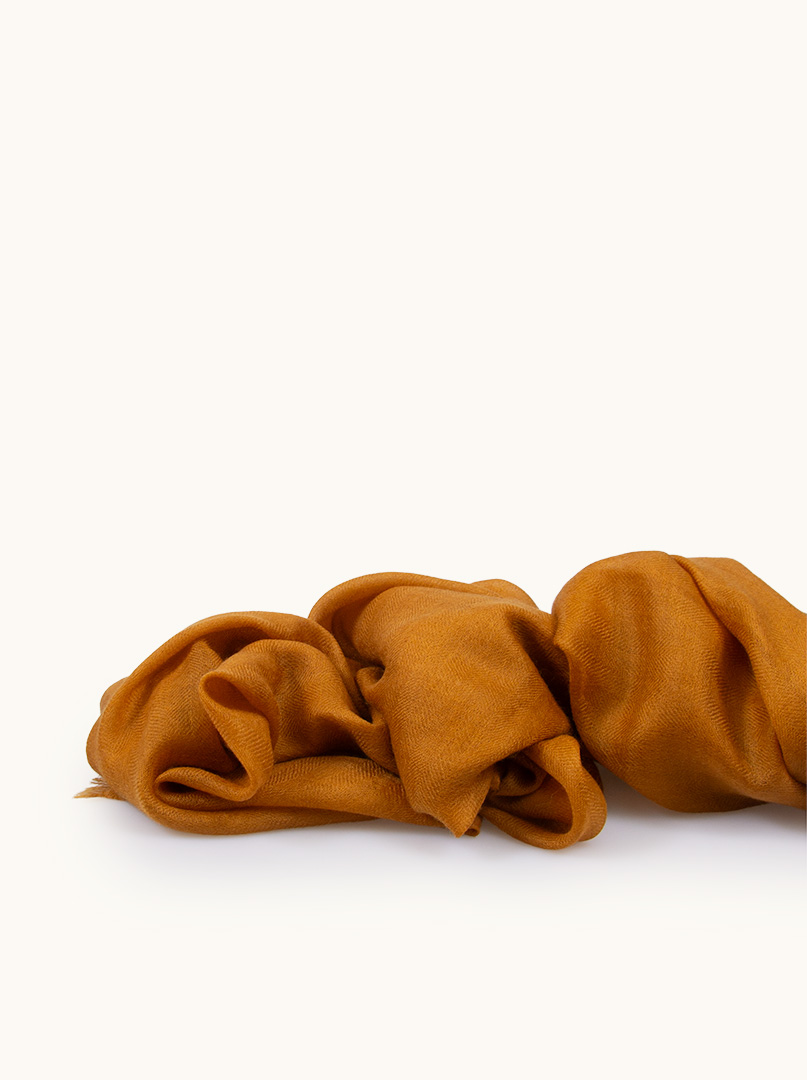 Exclusive orange cashmere scarf 95 cm x 200 cm PREMIUM image 4