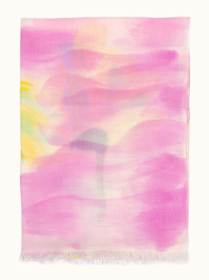Szal lekki różowo-żółty 70 x 200 cm zdjęcie 2