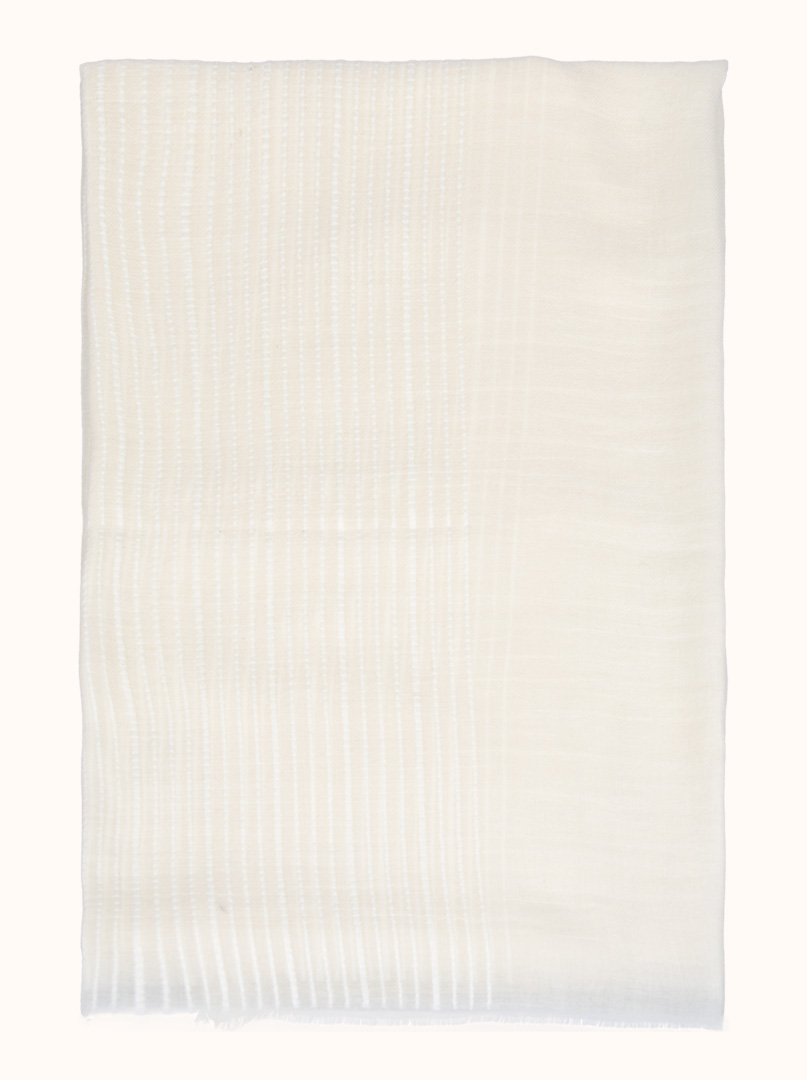 Light white scarf with stripes, 90x190cm image 1