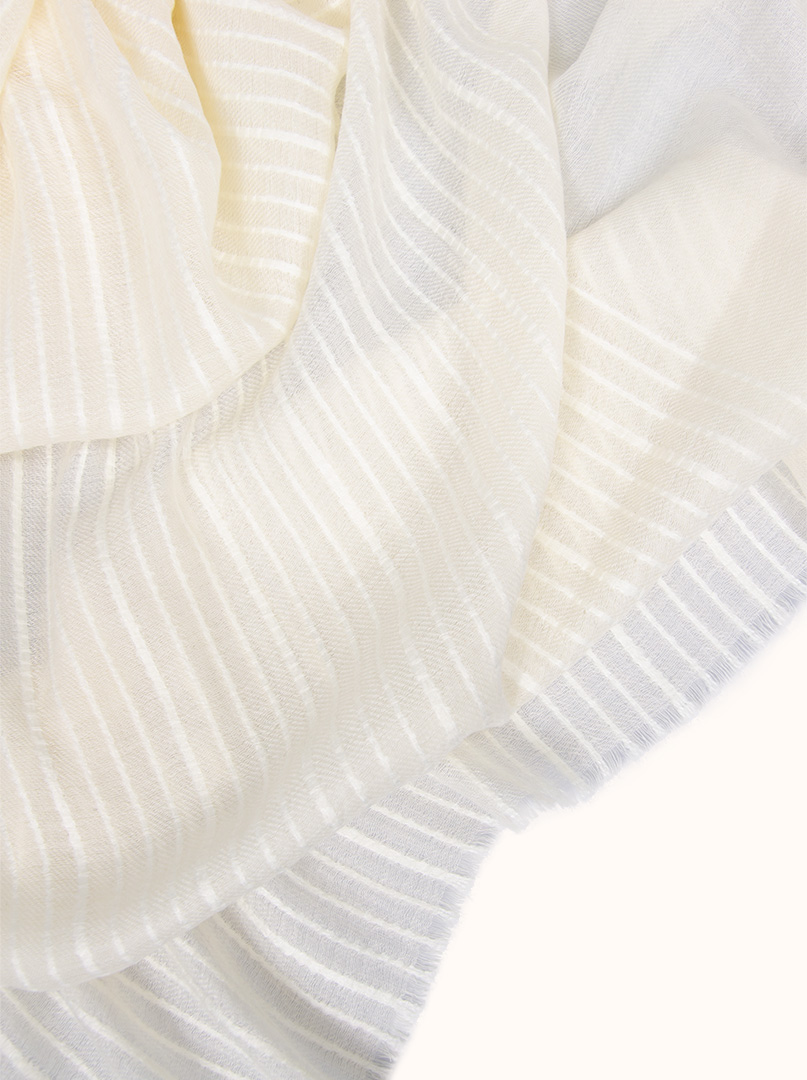 Light white scarf with stripes, 90x190cm image 4