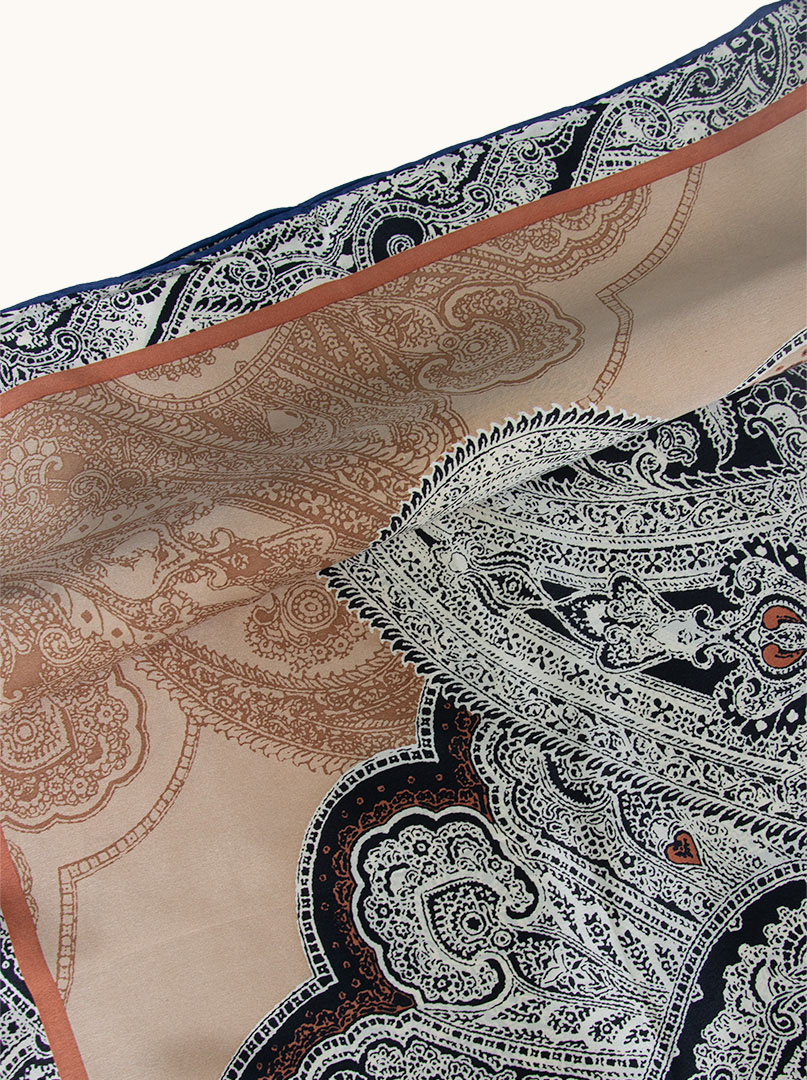 Large silk scarf in Turkish pattern 110cm x 110cm image 4