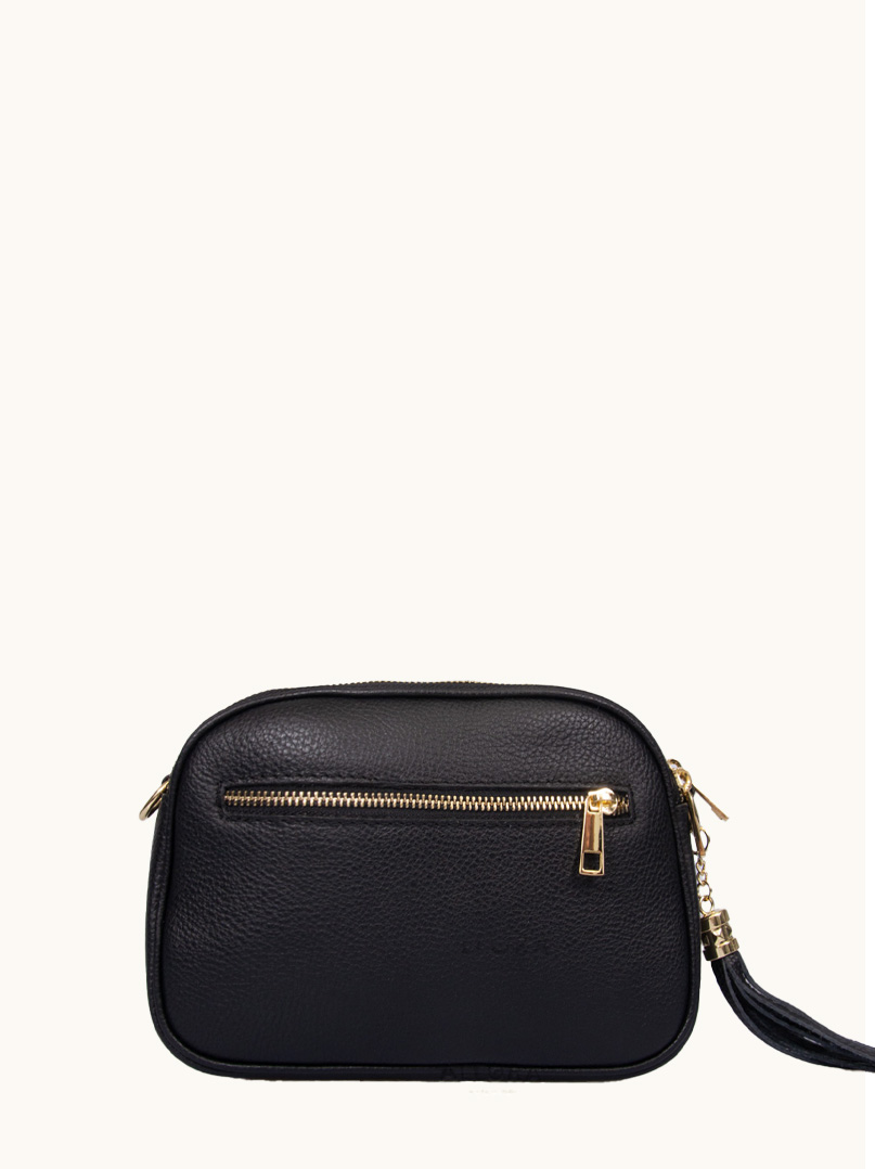 Small handbag ALLORA black natural leather 17 cm x 23 cm PREMIUM image 2